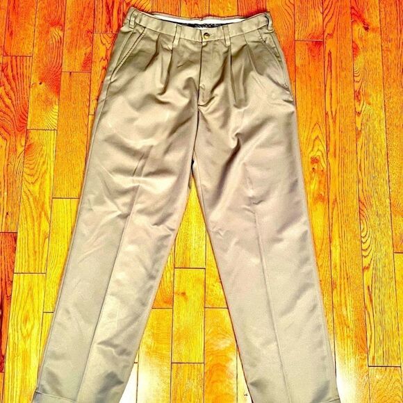 OLIVE HAGGAR DRESS PANTS 34x32 - Picture 1 of 5